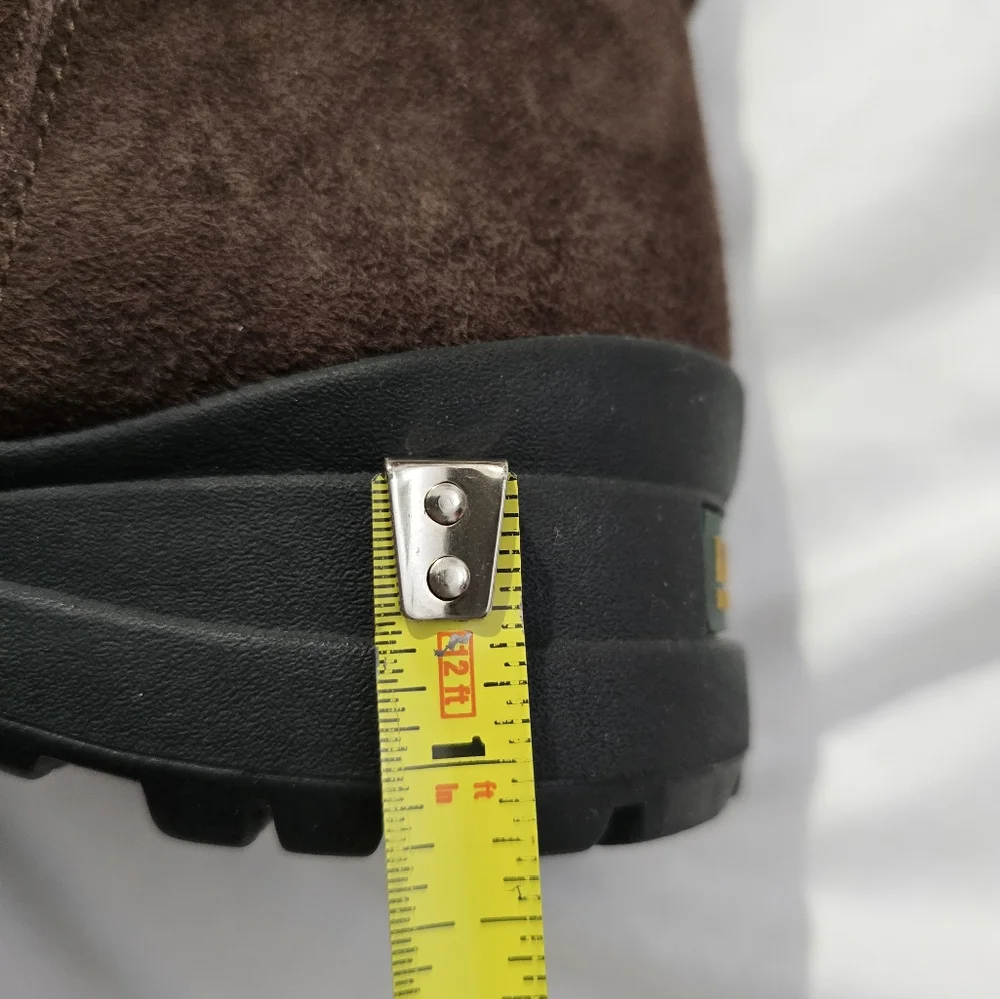 Lauren Ralph Lauren Tadina Brown Suede Nubuck Lamb Fur Shearling Boots s…